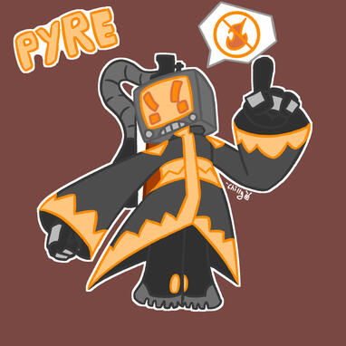 Pyre, a TV Head Firefighter OC of mine.