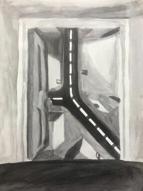 India Ink Surrealist Landscape